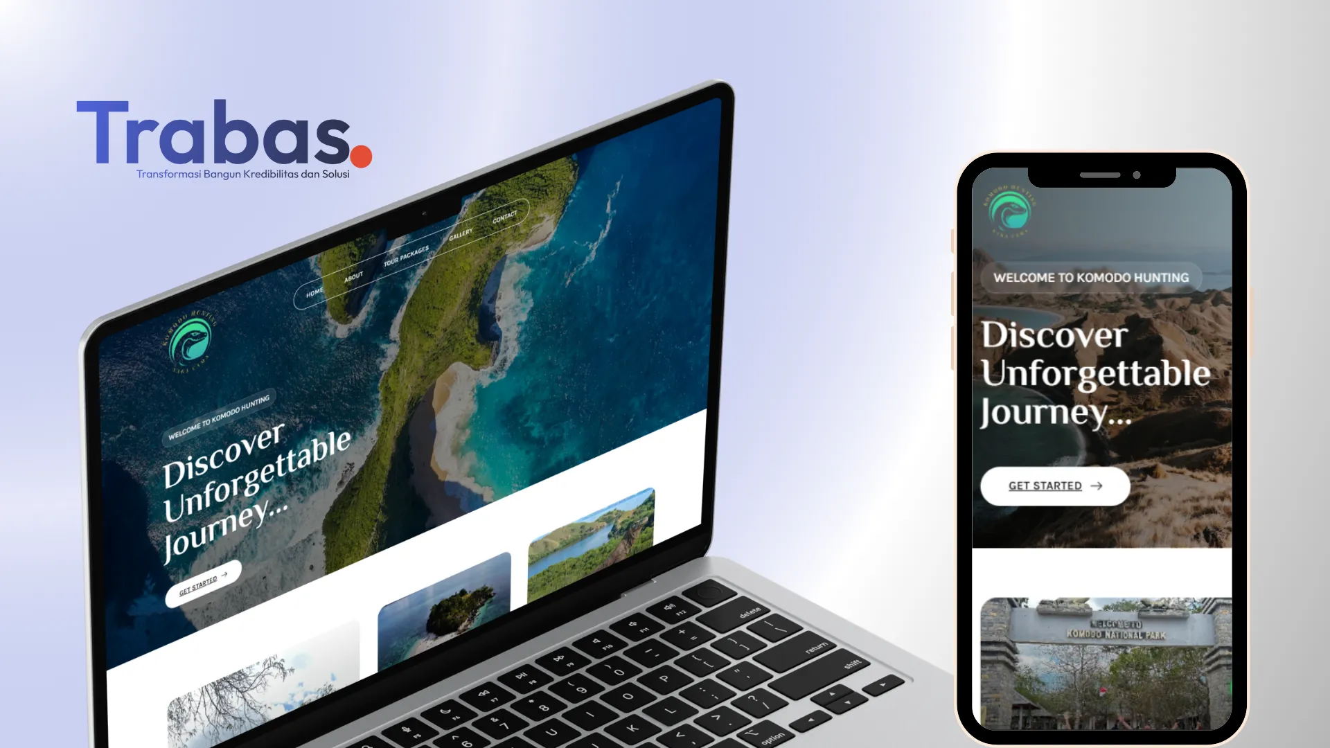 Tampilan Jasa Bikin Website untuk layanan profesional (website travel) oleh Trabas, desain modern & mobile-friendly.