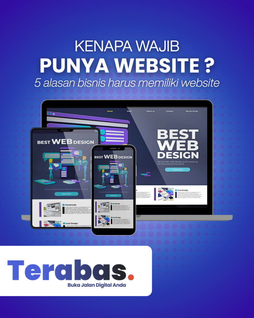 Tiga orang UMKM sedang melihat laporan website bisnis di laptop, menunjukkan grafik pertumbuhan dan peningkatan penjualan online.