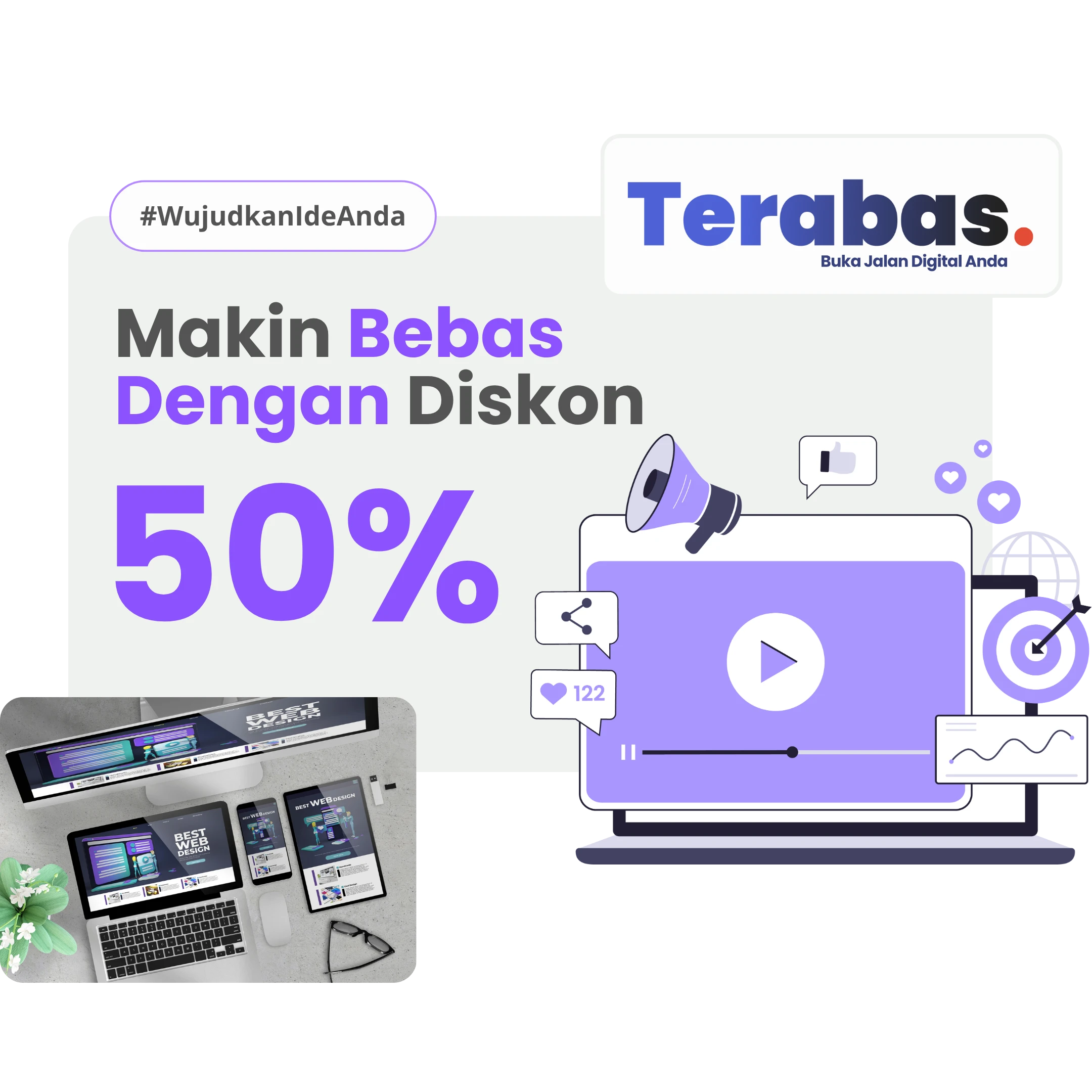 Terabas - Jasa Bikin Website 50% Discount banner